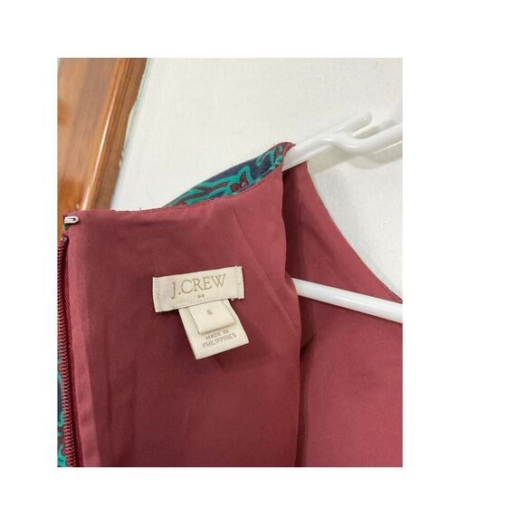 J. Crew Short-Sleeve Floral Sheath Dress Size 6 Small Thick Material Knee Length - Picture 7 of 9